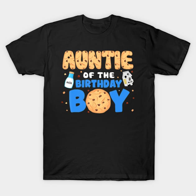 Auntie Of The Birthday Boy Milk And Cookies 1St Birthday T-Shirt by marchizano